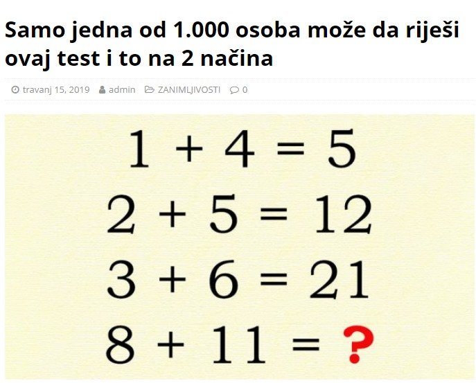 Samo jedna od 1.000 osoba može da riješi ovaj test i to na 2 načina
